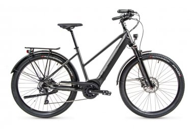 VTC Électrique Peugeot eT01 Crossover Equipé Mixte D10 Powertube Shimano Deore 10V 500 Wh 27.5'' Gris Foncé 2022